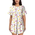 thumbnail image 1 of Rocae Tropical Fruit for Two Piece Sleepwear Pajamas Sets for Women Soft Short-Sleeved Pjs with Lounge Shorts 4X-Large, 1 of 9