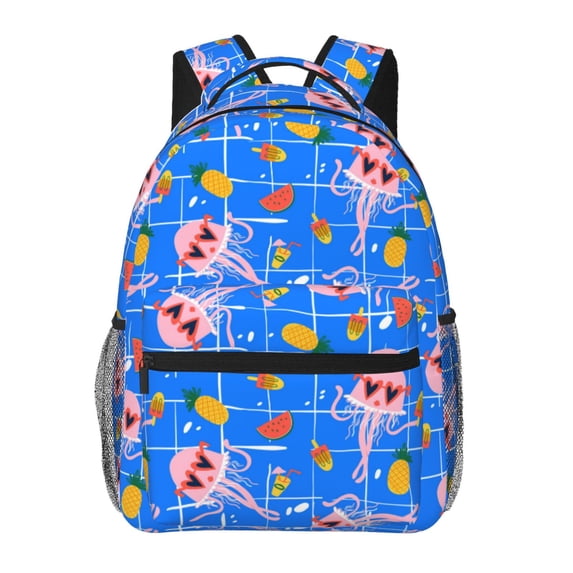 Rocae Tropical Jellyfishes Print Lightweight Casual Backpack Travel Hiking Backpack Carry on Laptop Backpack