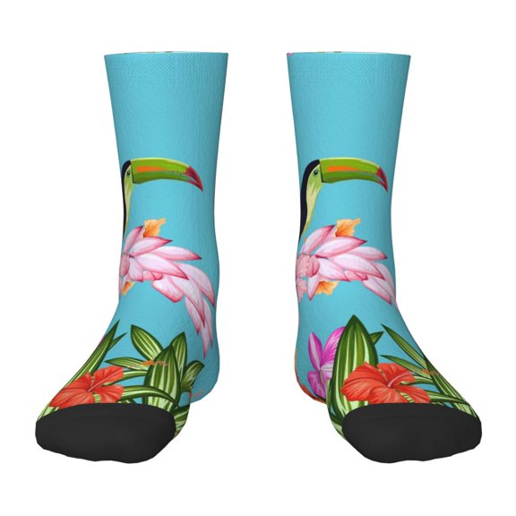 Rocae Tropical Jungle Flamingo for Girls Boys Crew Socks,Children's Socks, Kids Socks, Toddler Socks: Daily Wear with Kids School Uniform