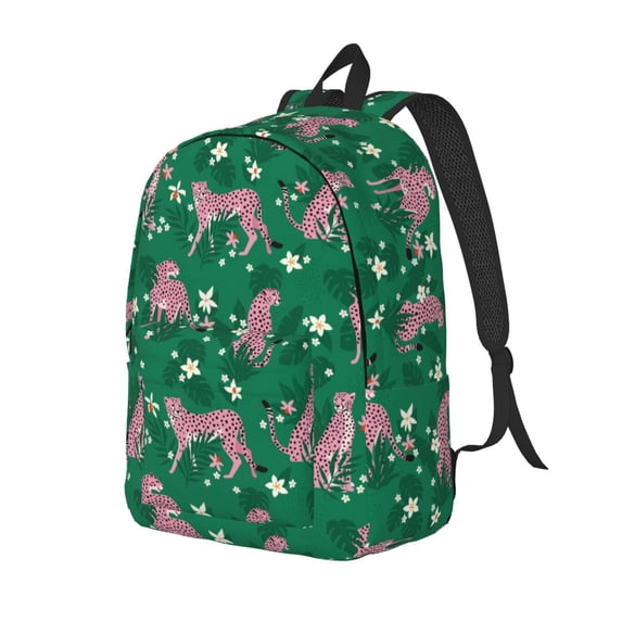 Rocae Tropical Leopard for Canvas College Laptop Backpack for Men Women-Small