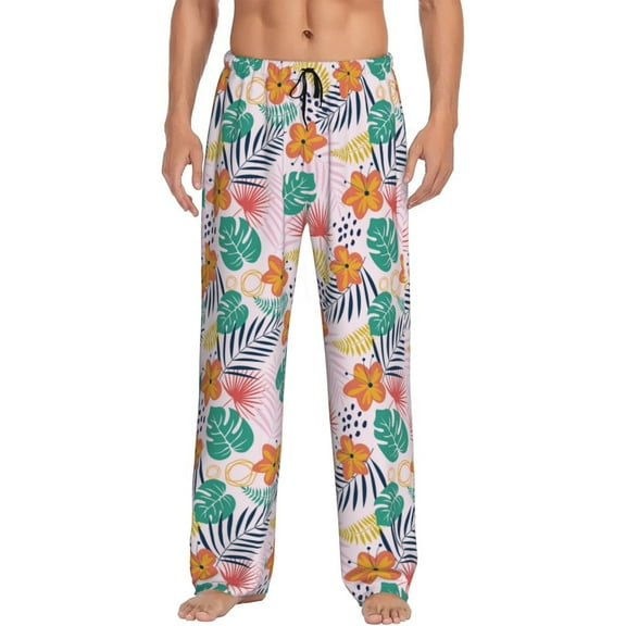 Rocae Tropical Plants Mens Pajama Pants Pj Pants Mens Lounge Pants-XX-Large