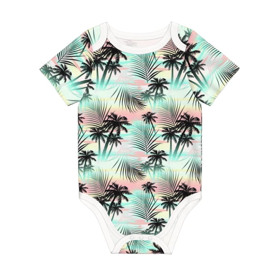 Rocae Tropical Summer Palm for Baby Climbing Clothes Soft Baby Romper for Active Infants Comfortable and Breathable Crawling Jumpsuit Unisex Baby Outfit 3 Months