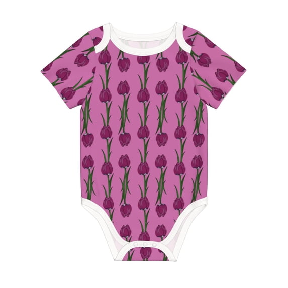 Rocae Tulips Flowers for Baby Climbing Clothes Soft Baby Romper for Active Infants Comfortable and Breathable Crawling Jumpsuit Unisex Baby Outfit 18 Months
