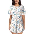 thumbnail image 1 of Rocae Tulips Flowers for Two Piece Sleepwear Pajamas Sets for Women Soft Short-Sleeved Pjs with Lounge Shorts 4X-Large, 1 of 9