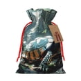 thumbnail image 1 of Rocae Turtle In Jungle Waterfall for Christmas Drawstring Linen Gift Bag with Drawstrings Treat Bag Goody Present Bags for Christmas Party Favor-Small, 1 of 9