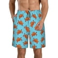 thumbnail image 1 of Rocae Turtle for Men's Beach Shorts Casual Elastic Waist Drawstring Summer Beach Shorts,S-3XL-3X-Large, 1 of 6