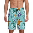 thumbnail image 1 of Rocae Turtles And Sea for Men's Soft Sleep Pajama Shorts, Waistband and Pockets-Medium, 1 of 6