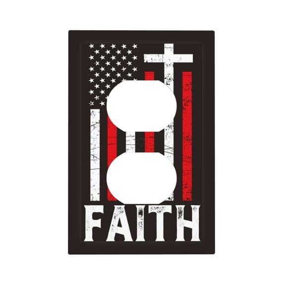 Rocae USA Flag Cross for Decorator Light Switch or Receptacle Outlet Wall Plate,Polycarbonate Thermoplastic-Style S