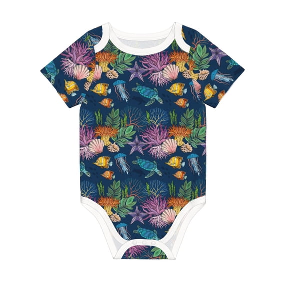 Rocae Undersea Animals for Baby Climbing Clothes Soft Baby Romper for Active Infants Comfortable and Breathable Crawling Jumpsuit Unisex Baby Outfit 2 Years