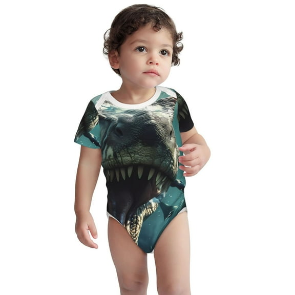 Rocae Underwater Dinosaur Shark for Baby Cotton Short-Sleeve Bodysuits for Unisex Onesies Bodysuit-3 Months