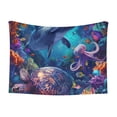 thumbnail image 1 of Rocae Underwater Turtle Dolphin Octopus for Pet Blanket Dog Blanket Cat Blanket Soft Sleep for Small Medium Pet-Medium, 1 of 8