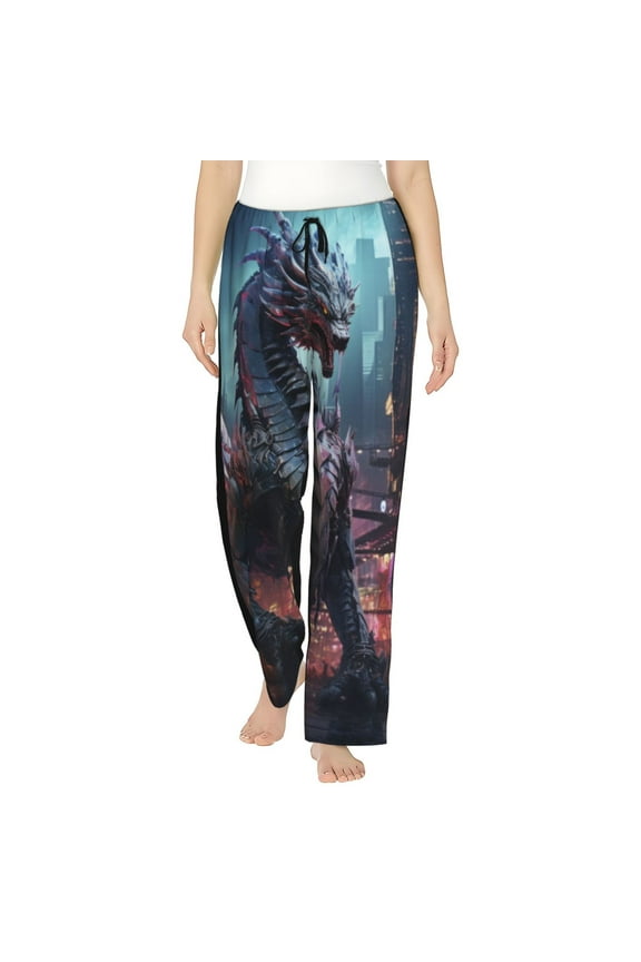 Urban Mechanical Dragon for Women's Pajama Pants Pj Pants Lounge Pants-Large