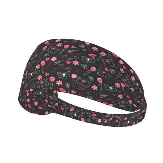 Rocae Valentine'S Day for Elastic Exercise Headband for Men and Women Moisture Wicking Athletic Sweatbands Summer Accessories Elastic Bands