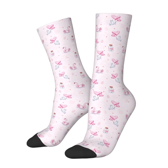 Rocae Valentine's Day for Adult Socks Casual Athletic Stretchy Loose Socks for Women Men Non-Slip Middle Tube Socks