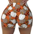 thumbnail image 1 of Rocae Various Pumpkins for Women's Quick-Dry Running Shorts,Ladies Active Athletic Apparel Yoga Workout Gym Running Volleyball Spandex Shorts X-Large, 1 of 9