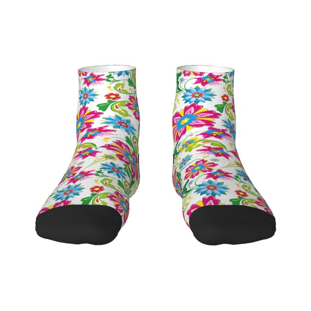 Rocae Vector Mexican Otomi Style Bright for Premium Adult Socks,Comfortable, Breathable, and Durable Socks, Perfect for Everyday Wear