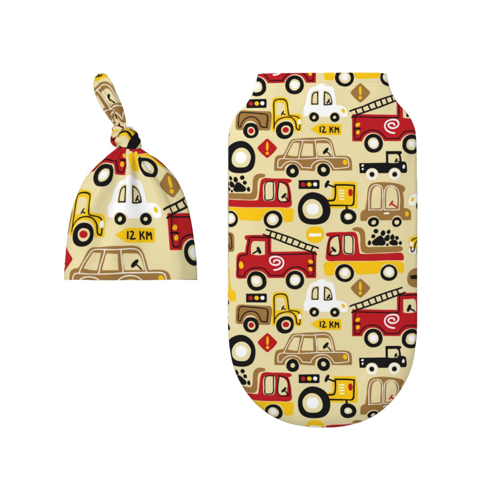 Rocae Vehicles for Baby Swaddle Blanket with Hats Set for Baby Shower
