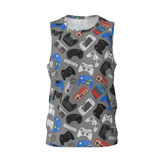 Rocae Video Game for Men's Basketball Jersey Lightweight and Breathable Athletic Tank Top,Quick-Drying Sports Jersey Small