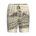 thumbnail image 1 of Rocae Vineyard Landscape for Men's Soft Sleep Pajama Shorts, Waistband and Pockets, 1 of 9