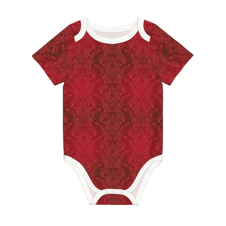 Burgundy baby romper sales