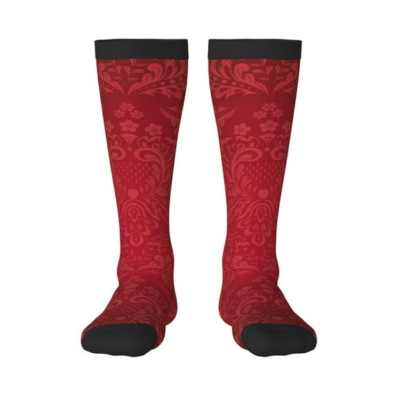Rocae Vintage Burgundy for Novelty Casual compression Socks For Women Men Contrast Color Stockings