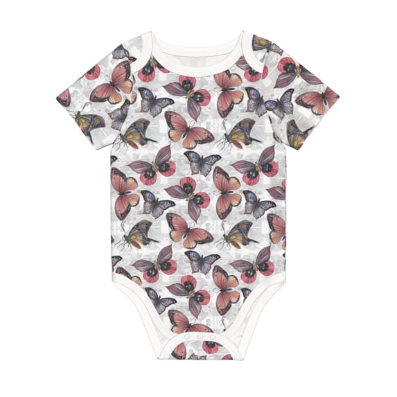 Rocae Vintage Butterflies for Baby Climbing Clothes Soft Baby Romper for Active Infants Comfortable and Breathable Crawling Jumpsuit Unisex Baby Outfit 3 Months