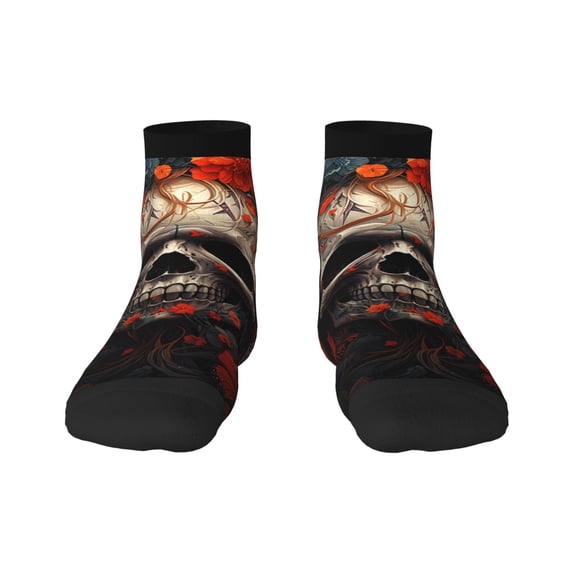 Rocae Vintage Butterfly Flower Skull for Premium Adult Socks,Comfortable, Breathable, and Durable Socks, Perfect for Everyday Wear