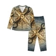 thumbnail image 1 of Rocae Vintage Compass for Pajamas for Women Set Lounge Sets Women's Long-Sleeved Pj Set -Small, 1 of 7