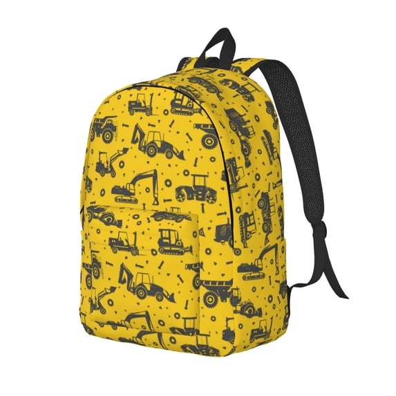 Rocae Vintage Excavator for Canvas College Laptop Backpack for Men Women-Medium