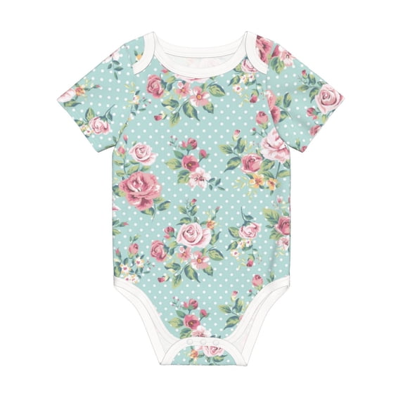 Rocae Vintage Floral for Baby Climbing Clothes Soft Baby Romper for Active Infants Comfortable and Breathable Crawling Jumpsuit Unisex Baby Outfit 2 Years