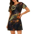 thumbnail image 1 of Rocae Vintage Floral Skull for Nightgowns for Women Sleep Shirts Short Sleeve Nightshirt Pullover Nightdress, 1 of 6