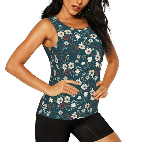 Rocae Vintage Floral for Women's Workout Tank Top Lightweight Sleeveless Fit Tops- Moisture-Wicking, BreathableX-Large
