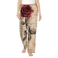 thumbnail image 1 of Rocae Vintage Rose Botanical Art for Women's Pajama Pants Pj Pants Lounge Pants-Medium, 1 of 6