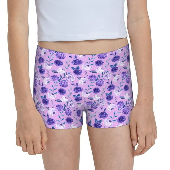 Rocae Violet for Girls' Cotton Boxer Briefs, Soft Mid-rise Panties-X-Small