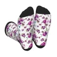 thumbnail image 1 of Rocae Violets Flowers for Adult Socks Casual Athletic Stretchy Loose Socks for Women Men Non-Slip Middle Tube Socks, 1 of 7