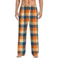 thumbnail image 1 of Rocae Warm Orange Plaid Mens Pajama Pants Pj Pants Mens Lounge Pants-Small, 1 of 6