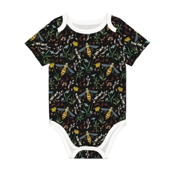Rocae Wasp and Florals for Baby Climbing Clothes Soft Baby Romper for Active Infants Comfortable and Breathable Crawling Jumpsuit Unisex Baby Outfit 3 Months