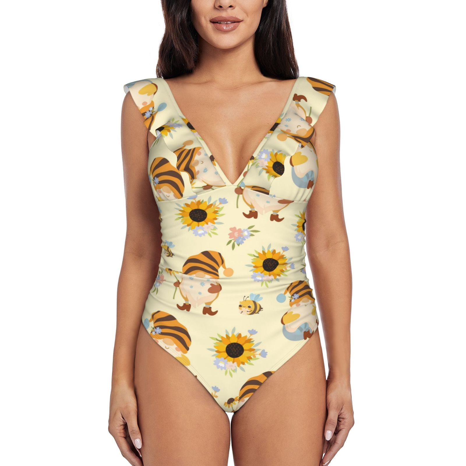 Women's One-Piece Swimsuit - Bee Garden