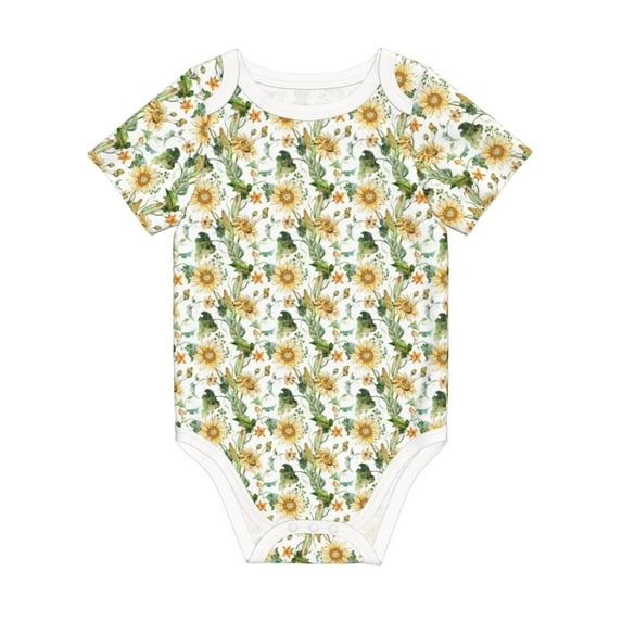 Rocae Watercolor Bright Sunflowers for Baby Climbing Clothes Soft Baby Romper for Active Infants Comfortable and Breathable Crawling Jumpsuit Unisex Baby Outfit