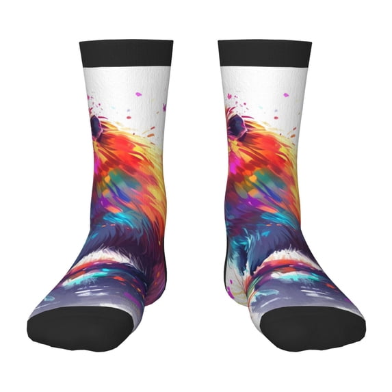 Rocae Watercolor Butterfly Guinea Pig for Girls Boys Crew Socks,Children's Socks, Kids Socks, Toddler Socks: Daily Wear with Kids School Uniform