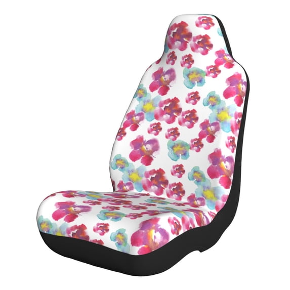 Rocae Watercolor Flowers Print Seat Covers for Cars Trucks and SUVs,Easy to Install Cover Set-1