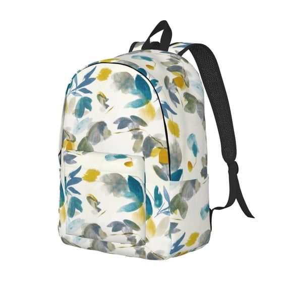 Rocae Watercolor Leaves for Canvas College Laptop Backpack for Men Women-Small