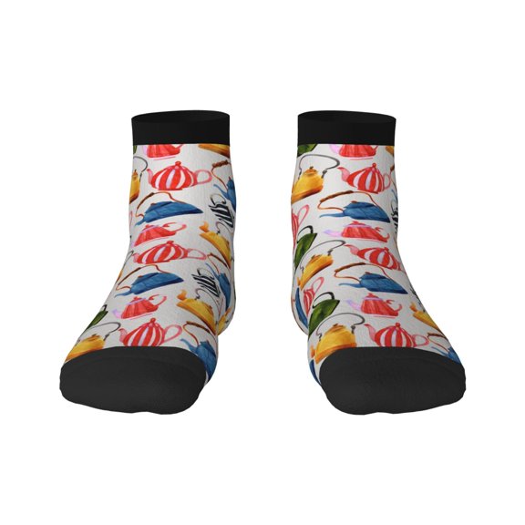 Rocae Watercolor Teapots for Premium Adult Socks,Comfortable, Breathable, and Durable Socks, Perfect for Everyday Wear