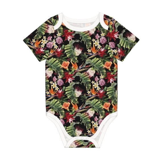 Rocae Watercolor Tropical Flowers for Baby Climbing Clothes Soft Baby Romper for Active Infants Comfortable and Breathable Crawling Jumpsuit Unisex Baby Outfit 3 Months