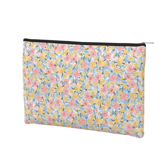 Rocae Watercolor Wildflowers for Cosmetic Bags for Women Paper Reusable Cosmetic Bag Travel Toiletry Organizer Capacity Multipurpose Zipper Pouch
