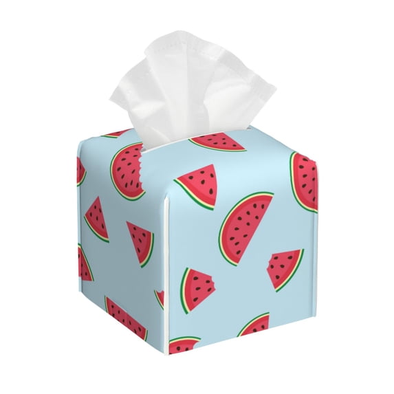 Rocae Watermelon for High-grade Leather Tissue Box, Exquisite Fashionable Design, Office Tissue Box, Waterproof Family Tissue Box