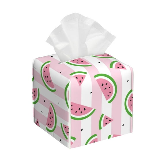 Rocae Watermelon for High-grade Leather Tissue Box, Exquisite Fashionable Design, Office Tissue Box, Waterproof Family Tissue Box