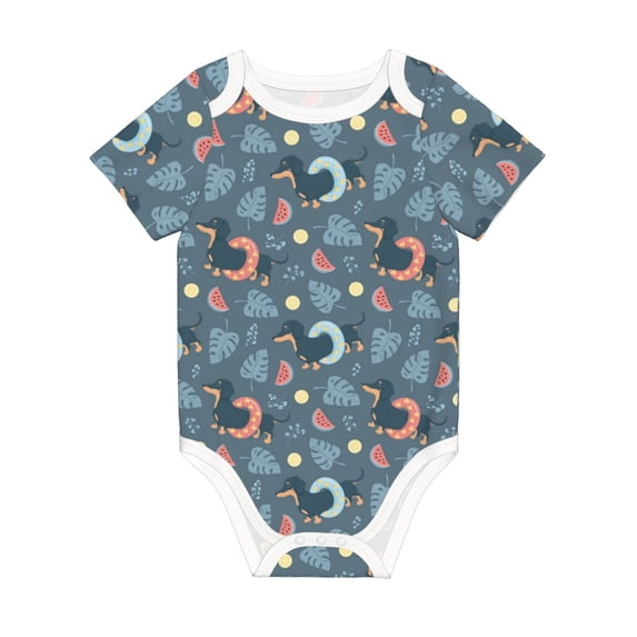 Rocae Watermelons Dachshunds for Baby Climbing Clothes Soft Baby Romper for Active Infants Comfortable and Breathable Crawling Jumpsuit Unisex Baby Outfit 9M