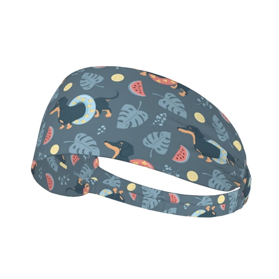 Rocae Watermelons Dachshunds for Elastic Exercise Headband for Men and Women Moisture Wicking Athletic Sweatbands Summer Accessories Elastic Bands