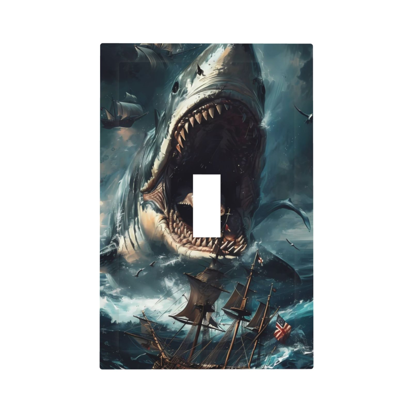 Sloop Shark Rocae Wave Sailboat Shark for Decorator Light Switch or Receptacle ...